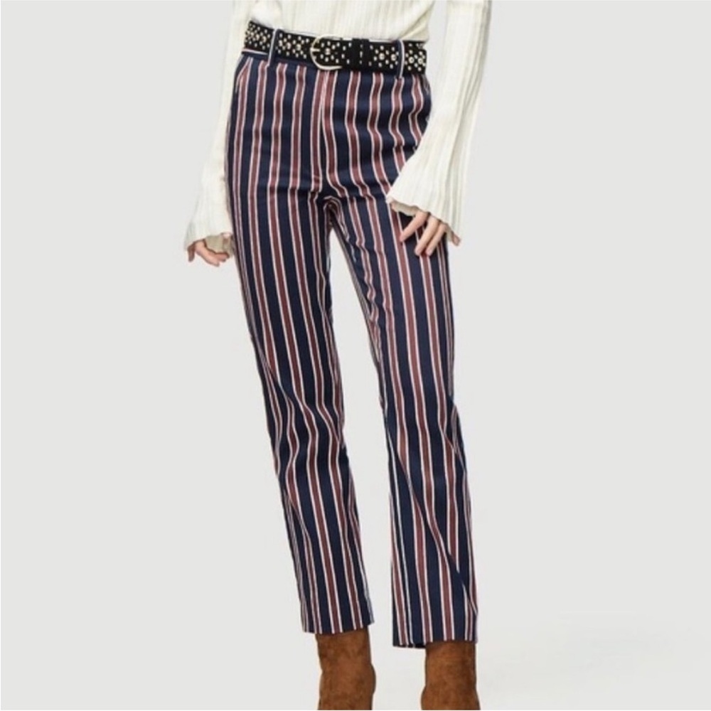 Frame Backstage Trouser Striped Navy, Maroon and White Pants size 0
